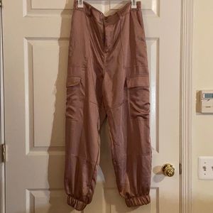 Rose gold cargo pants